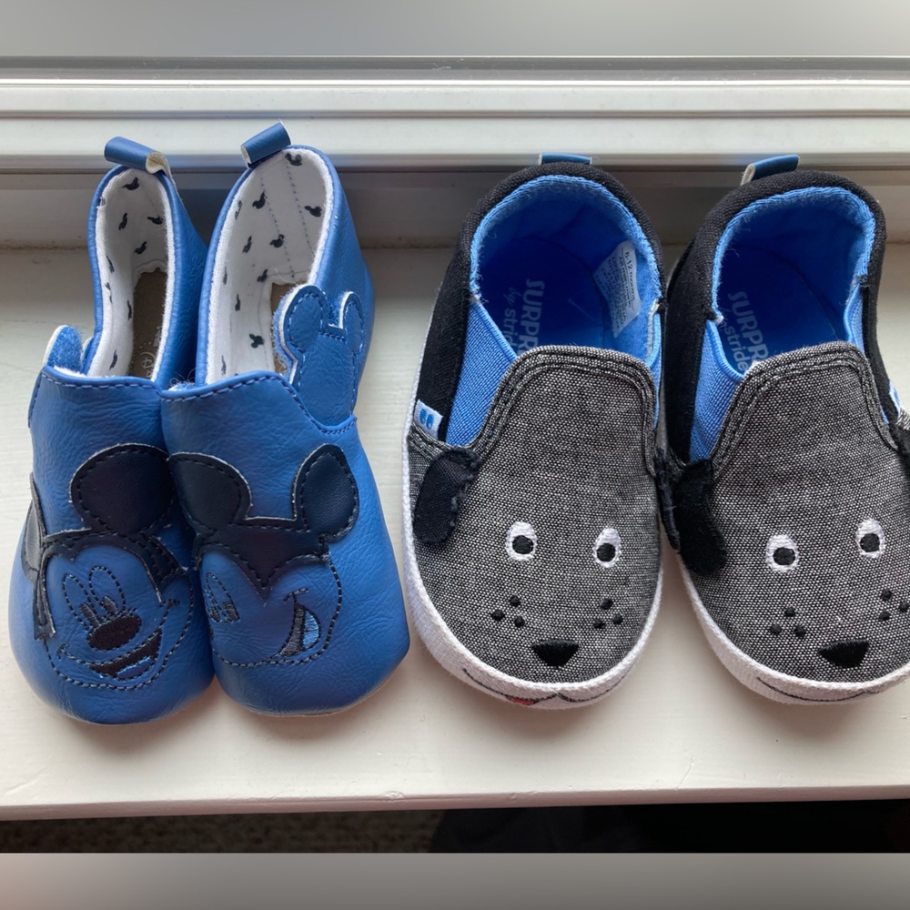 Two Pairs of 6-12 month baby shoes